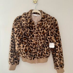 Altar'd State Brown Leopard Teddy Jacket